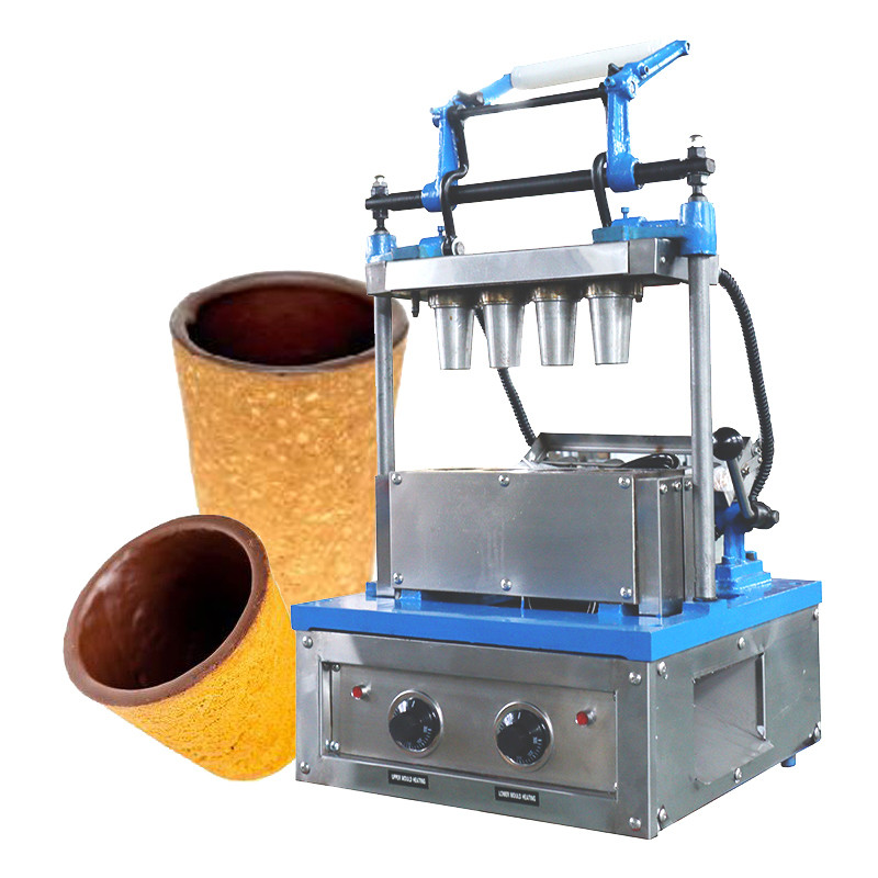 Automatic Ice Cream Cone Muffin Making Eatable Edible Biscuits Coffee Cup Cake Tartlet Eggtart Shell Waffle Maker Machine