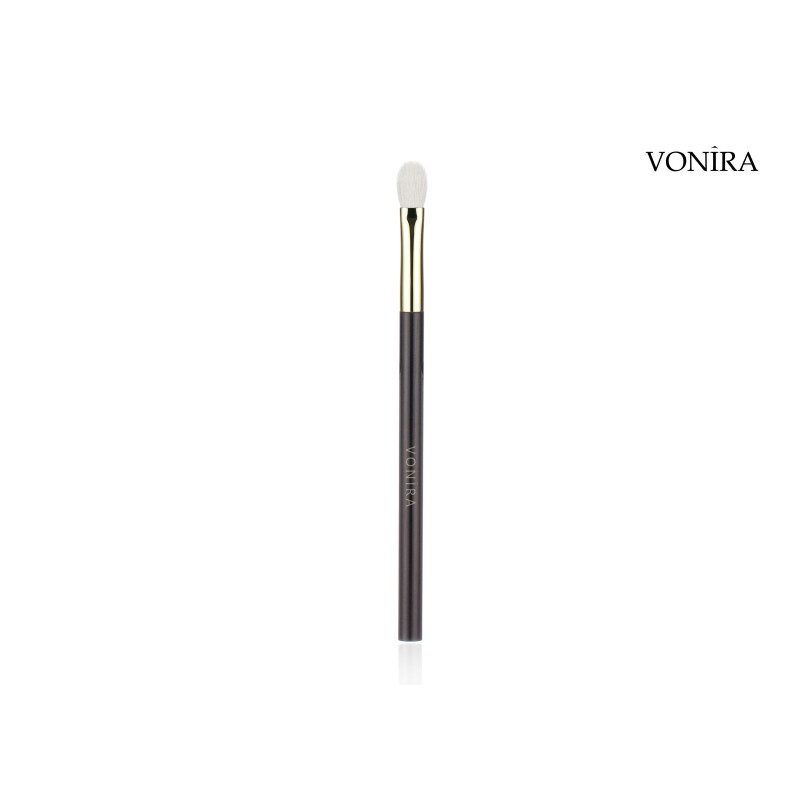 Vonira Custom Wholesales Natural White Goat Hair Flat Dark Brown Handle Flat Eye Blending Makeup Brush