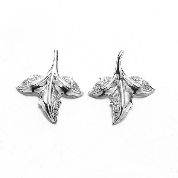 Shamrock сделанный нравственности серег CZ сердец 925 серебряной любов