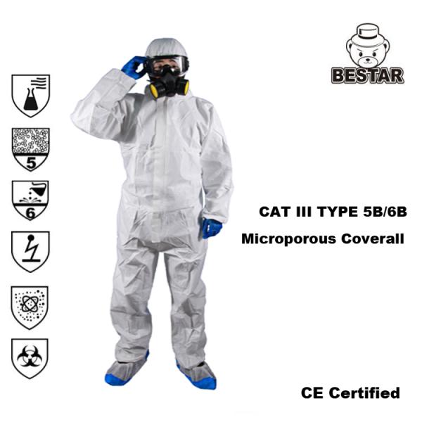 EN 14126 Yellow Disposable Medical Coveralls Type 5B/6B