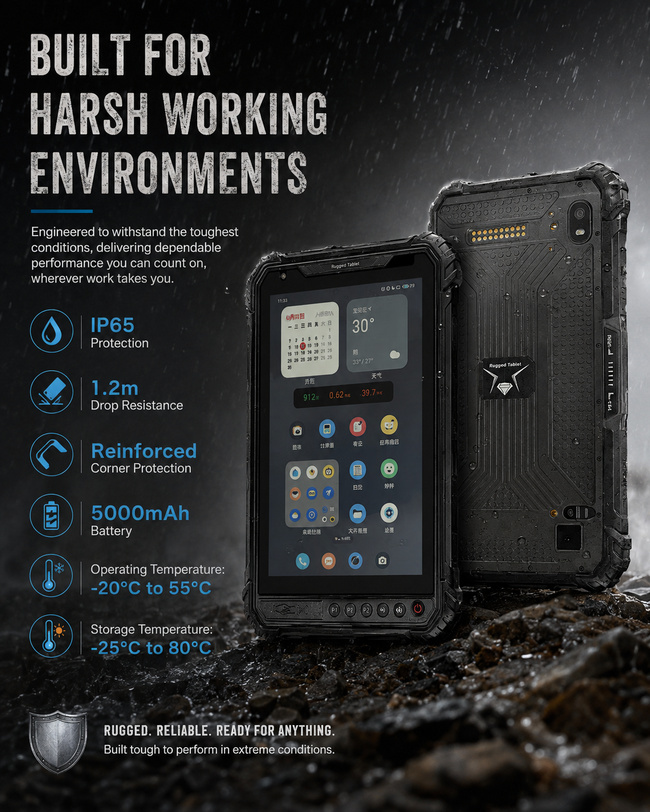Industrial Android Tablet PC 8 Inch Connects Field Data Asset Tracking and Onsite Reports