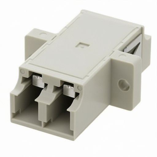 L-com FOA-805-BGE duplex shuttered fiber optic connector featuring flange mount