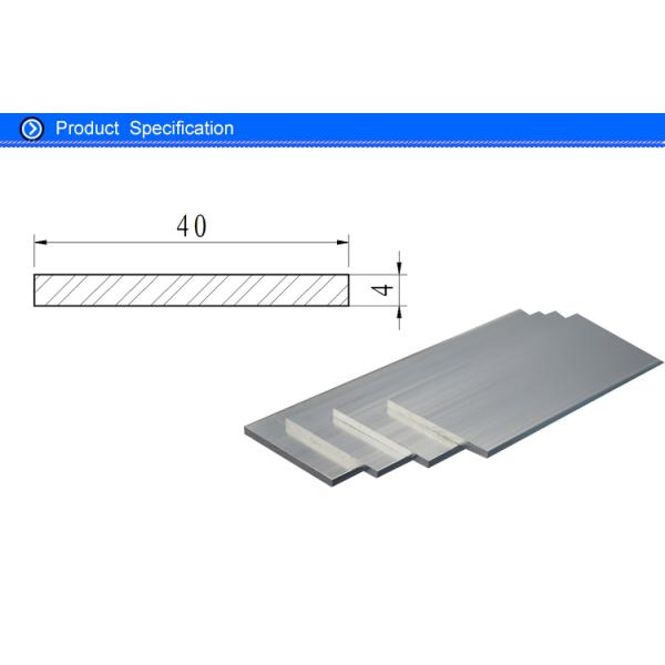 40mm Silver Oxidation Aluminium Flat Bar , 6063 Anodized Aluminum Extrusion Solid Bar Profiles