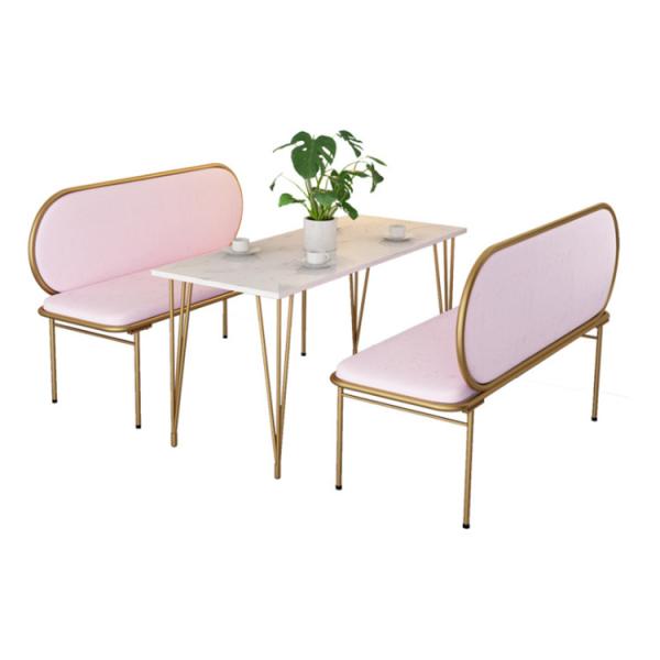 Commercial Restaurant Booth Bench ,  Fabric And Steel Two Seater Bench