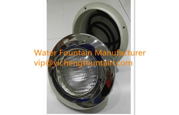 Stainless Steel Cover Underwater Swimming Pool Lights PAR56 Bulb With Plastic Niche