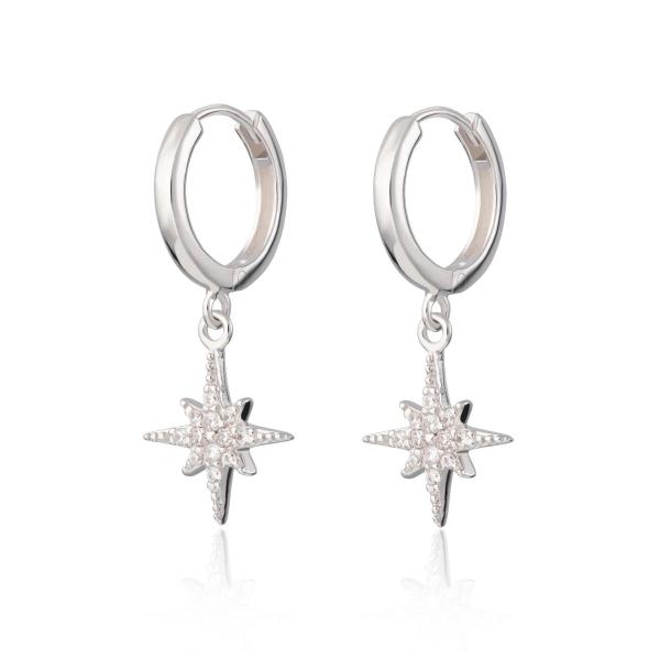 Luxury Starburst Gold Plated Hoop Earrings 925 Gold Plated Small Hoop Earrings
