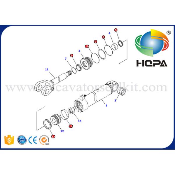 Komatsu 707-99-43110 Excavator Seal Kit , Lift Cylinder Seal Kit Fits WA200-3 WA250-3