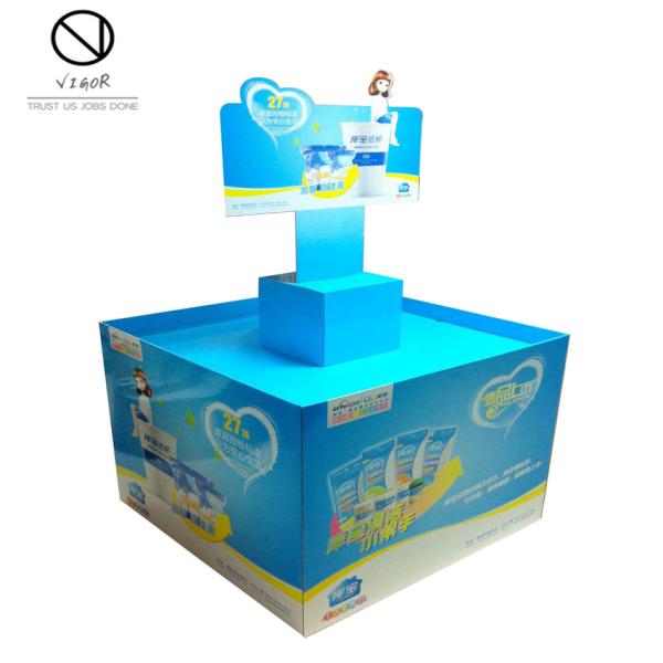 Retail Pop Display Racks Custom POS Round Drink Display Stand for Customized Shelves