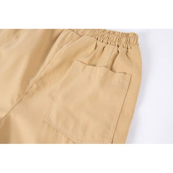 Men's Relaxed Fit Cargo Pants with 100% Cotton Twill, Elastic Waist + Drawstring, and Multi-Pocket Design