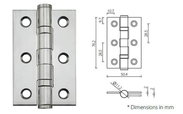 Interior Timber Door Hinge Hardware EN1935 and EN1634 Tested
