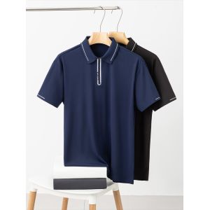 1296 Summer new 210G 94% polyester fiber 6% spandex POLO shirt 10A antibacterial men's seamless T-shirt