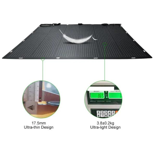 200W Flexible Solar Panel, 23% High‑Efficiency Bendable Solar Module for RV Boat Yacht Balcony Off‑Grid Power