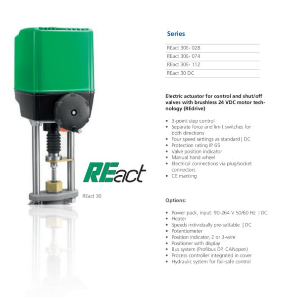 Germany RTK Electric Actuator REact30E-028 Electric Control Valve REact30E-074 REact30E-112