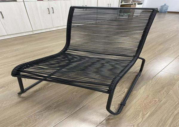 Steel Frame Outdoor Garden Rattan Chair Stackable 76cm