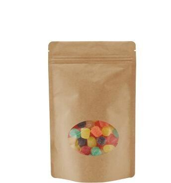 Kraft window doypack pouch standup zipper lock laminate matte white Kraft paper packaging bags
