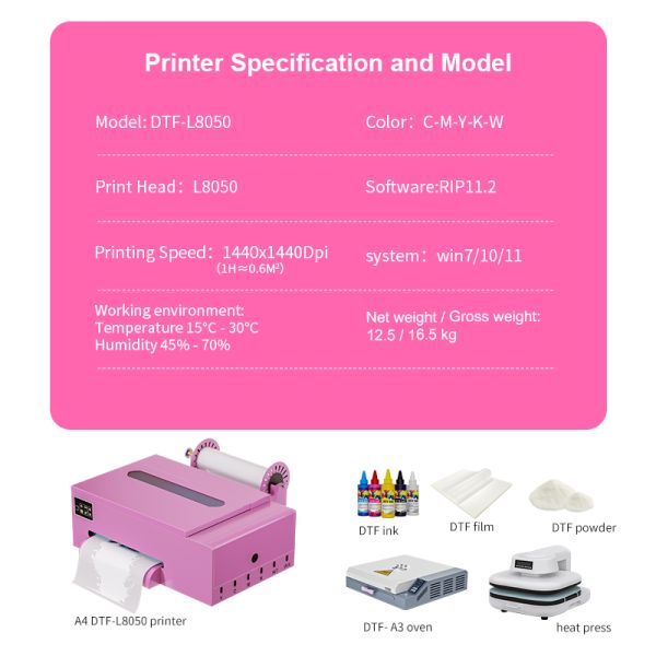 Semi Auto A4 Small DTF Flatbed Printer PET Film T Shirt Textile Printing Machine