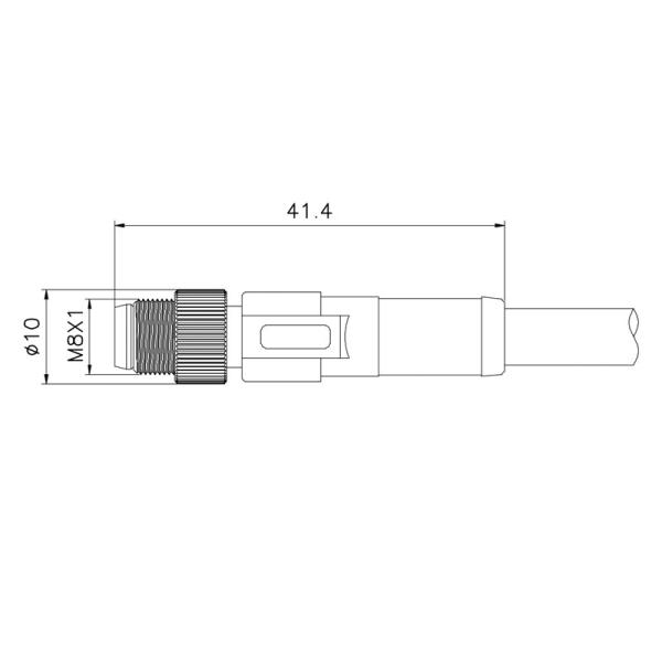 Контактный разъем M8 4 Hembra пластикового поля кабельного соединителя M8 прикрепляемый для сборки кабеля