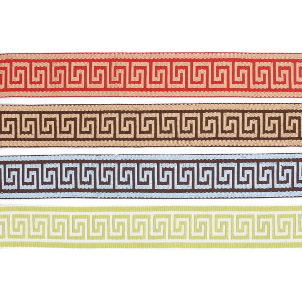 Guarnição grega amigável da fita do jacquard do poliéster 42mm de Eco
