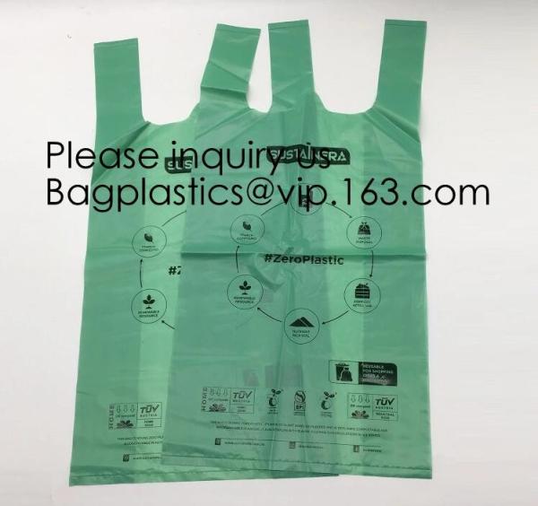 Biodegradable Reusable Plastic T-Shirt Bag Eco Friendly Compostable Grocery Shopping Thank You Recyclable Trash Basket