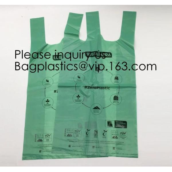 Biodegradable Reusable Plastic T-Shirt Bag Eco Friendly Compostable Grocery Shopping Thank You Recyclable Trash Basket