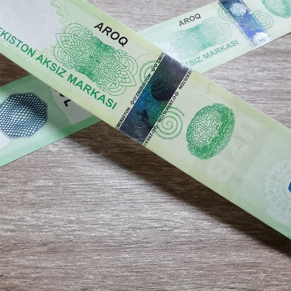 Droit de timbre d'impôts de la Mozambique bronzant le label fluorescent d'impression d'autocollant