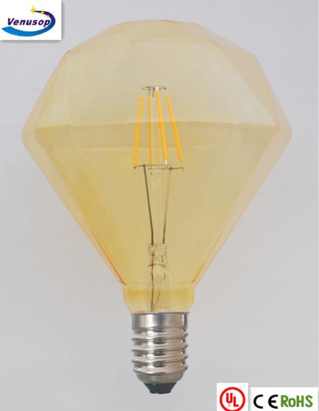 diammond glass E27 E26 LED bulb light decorations lighting led globe lamp amber glass cover