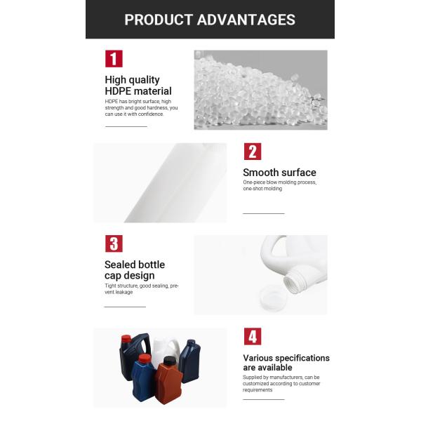 Бутылка машинного масла бутылки бензина HDPE пластиковая с завинчивой пробкой