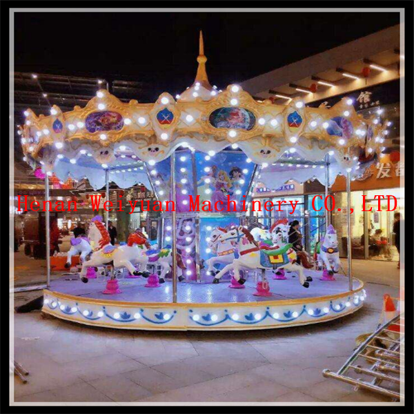 Top China fun equipment Amusement park rides 18 seats rotary luxury carousel horses for sale