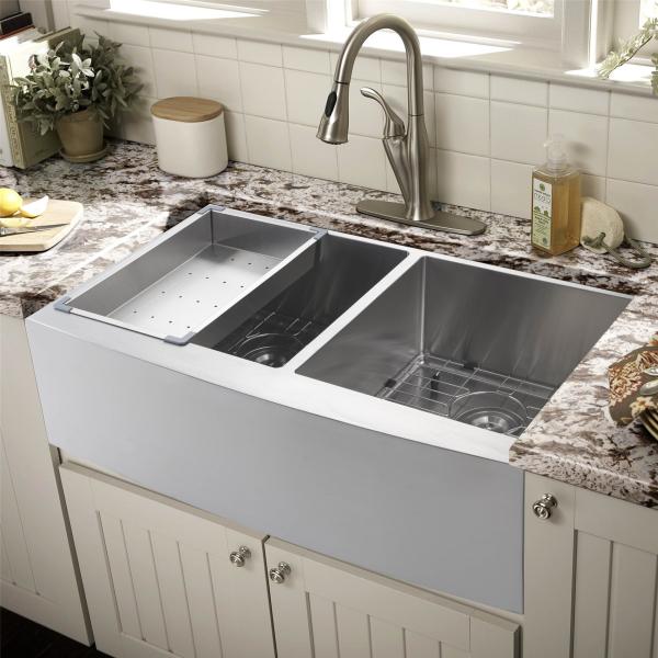 Stainless Steel 18 gauge countertop satin polish SS304 silver clor Handmade apron farmhouse thicker steel steel Sink