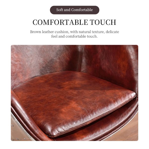 Nidea #8870 Retro Industrial Loft Style Adjustable Height Egg Office Chair with Metal Legs for Home Office and Living Room