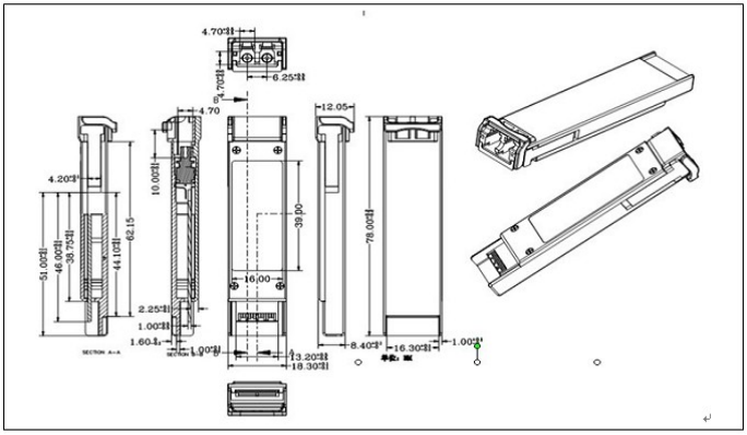 10Gbps XFP оптический приемопередатчик 1550nm 40KM 10G ER SFP+ LC RoHS Compliant