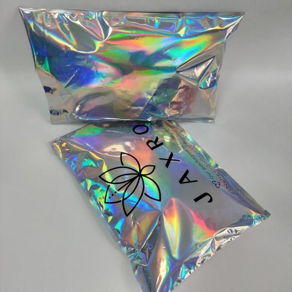 Holographic Metallic Foil Mailer Glitter Mailing Shipping Bags Metallic Rainbow Foil Self-Sealing Envelopes Courier