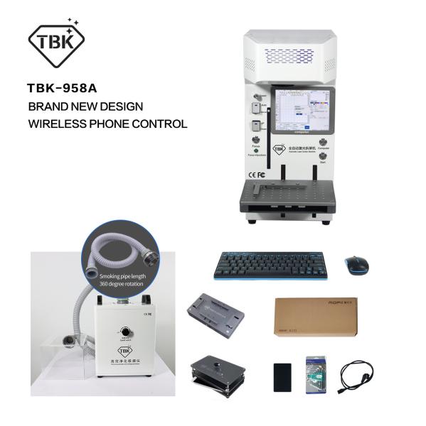 TBK 958A Full Set Auto Focus Laser Cutting Engraving Printer, TBK958A Laser Back Glass Cover Removal Machine for Iphone
