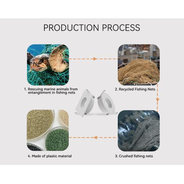 Plastic Ocean Bound Downlight Enclosure IP65 Waterproof MR16 Downlight Housing