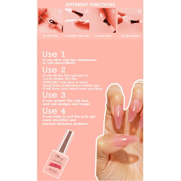15Ml 3 in 1Soft Uv Led Glue Liquid for Non-Toxic Nail Tip Gel Glue on Nails French Nail Tip Adhesive Manufacture