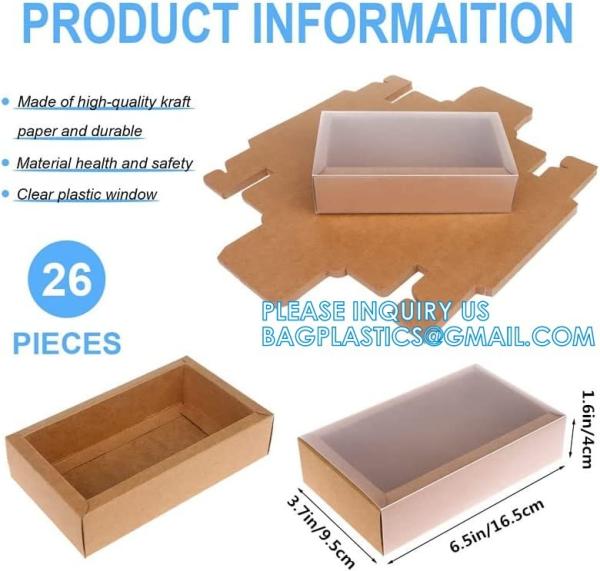 Rectangle Drawer Kraft Boxes Small Cardboard Present Packaging Boxes For Party Favor Treats, Candy And Jewelry Crafts