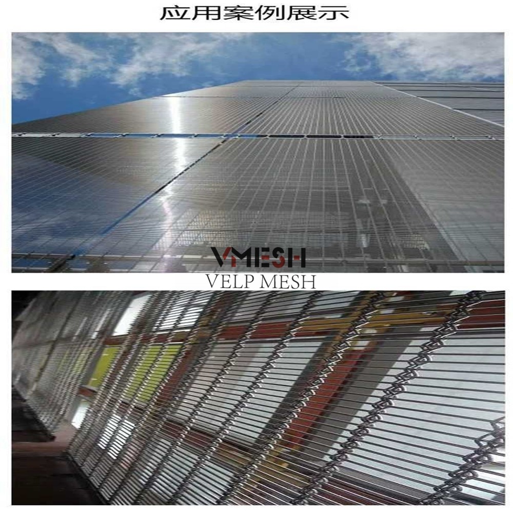 Indoor Outdoor Anti-Corrosion Cusomized Hole Deign Lock Crimp Woven Wire Safety Crimped Mesh Railing Fencing