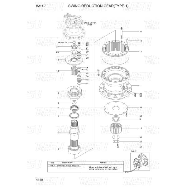 Hyundai XKAQ-00025 Свинговая коробка экскаватора 1Стадия R215-7 Запчасти экскаватора