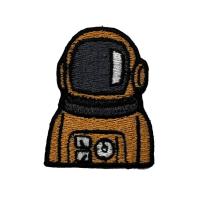 Astronauta completo Shape do remendo do bordado da linha do algodão da tela da sarja 9 CM com ferro no revestimento protetor