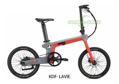 Roxa pequena bicicleta elétrica dobrável 20 polegadas com Shimano 7 velocidades Derailleur