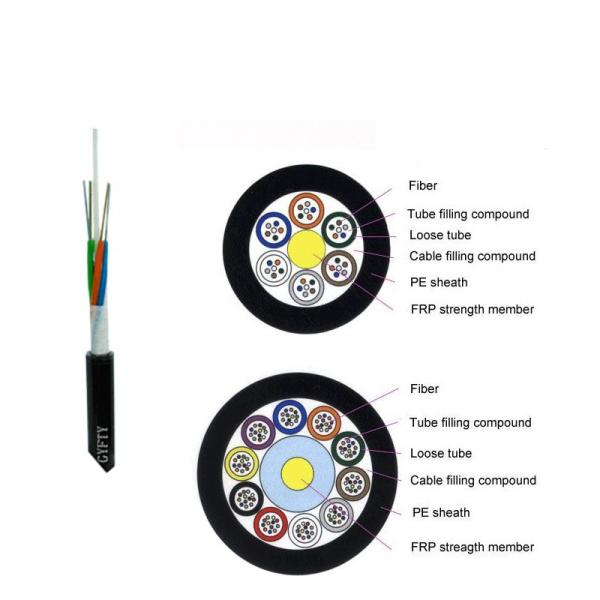 Outdoor FRP 24core Aerial Optical Fiber Cable GYFTY G652D