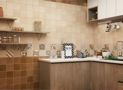 Marrom 300x600mm azulejos de parede de cerâmica e azulejos interiores duráveis para design de cozinha