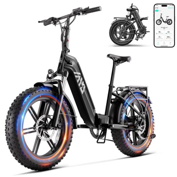 2026 EU Stock Buddy Pro F008 20 Folding Fat Tire E Bike 1200W Motor Power Electric Bike High Carbon Steel Frame E Bike