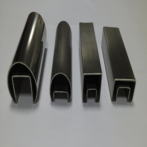 304 316 stainless steel channel tube and pipe for glass railings with mirror or hairline finish