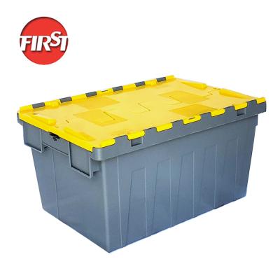 Color Plastic Moving Totes Nestable Moving Boxes With Lid 600x400x315mm