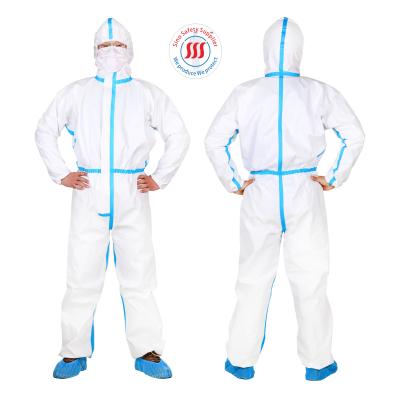 White Type 4 Disposable Coveralls Liquid Splash Protective Disposable Coverall