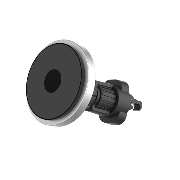 Round ABS aluminum Qi Magnetic 205kHz 15W Air Car Vent Charging