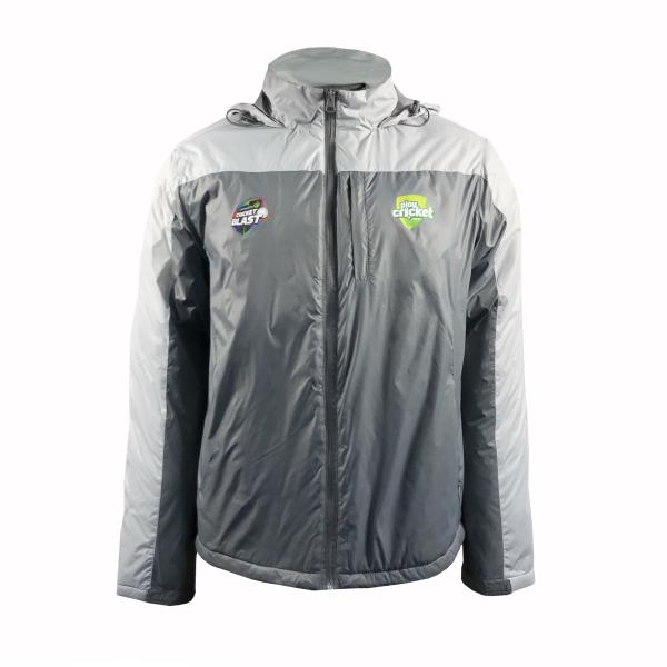 Veste de moto gris étanche aux vents et sport unisexe avec logo personnalisé et collier de support