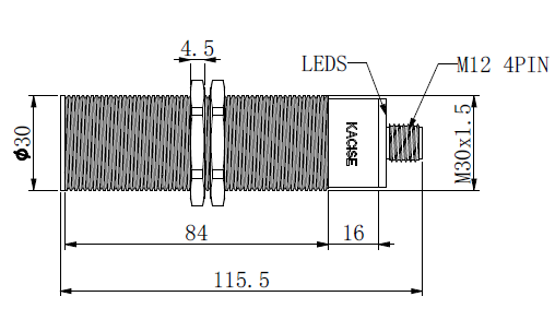 M30-type Ultrasonic Distance Sensor with IP65 Protection and High Accuracy ≤1% for Precise Level Measurement