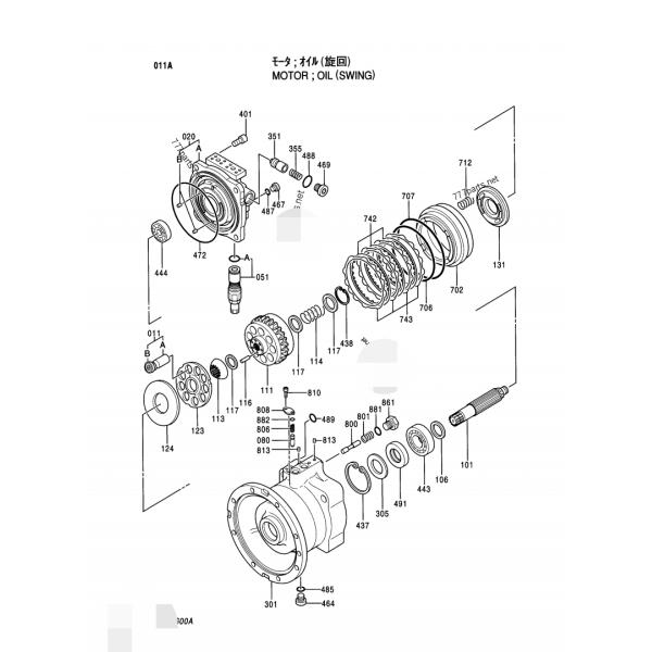 Válvula de descarga rotatoria del excavador de Belparts ZX200 EX200-5 EX200LC-5 4386065